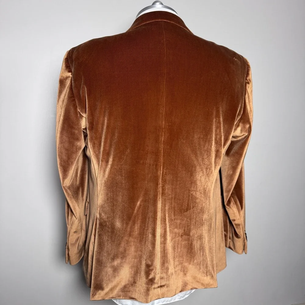 JOE Joseph Abboud‎ Blazer Mens 50R Brown Corduroy Velvet Notch Lapel Sport Coat